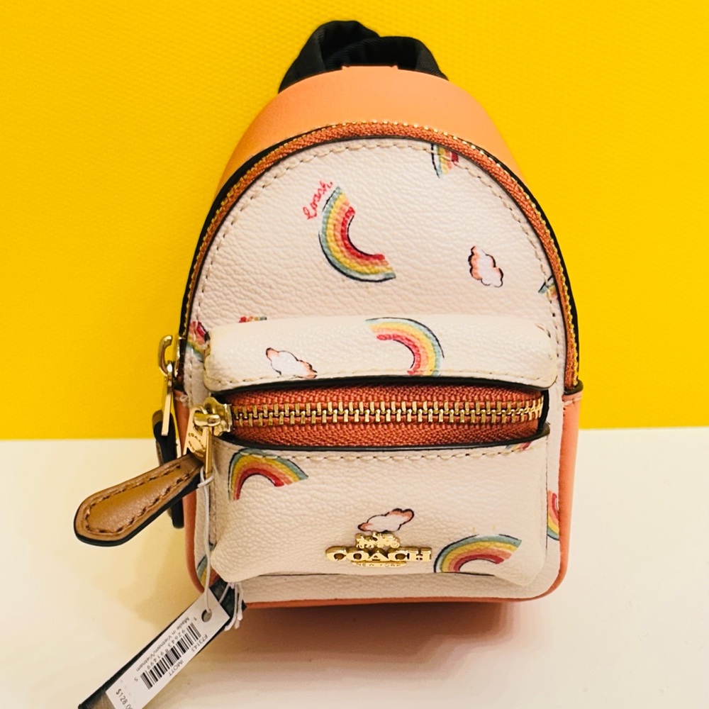 Coach Rainbow Backpack Keychain/ Bag Charm